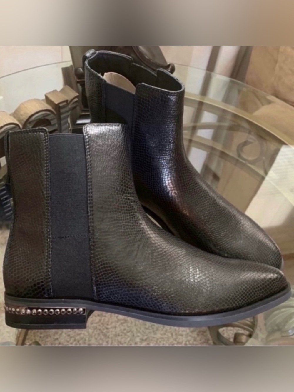 Franco Sarto Size 7.5 Black Leather Booties(NEW)